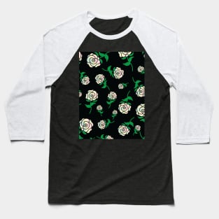 Rainbow Rose Hand Drawn Roses Pattern Baseball T-Shirt